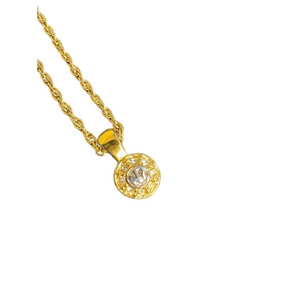 Nina Ricci Crystal Logo Pendant Necklace - Picture 1 of 3